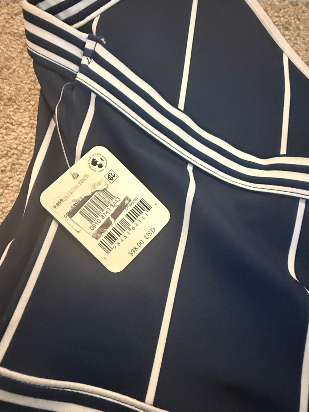 NWT Free People Navy Pinstripe Cool on the court Tennis Romper Dress XL - Picture 9 of 9